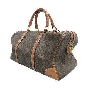 Celine Macadam Handbag Boston Tote Bag Brown